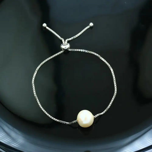 Pearl 925 Silver Bracelet - White