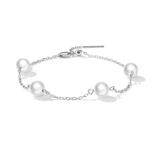 Pearl 925 Silver Bracelet - White - Bracelets