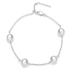 Pearl 925 Silver Bracelet - White - Bracelets