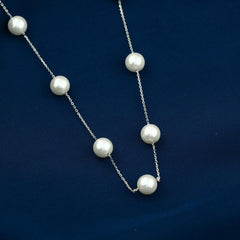 Pearl Stones 925 Silver Necklace - White - NECKLACES