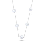 Pearl Stones 925 Silver Necklace - White - NECKLACES