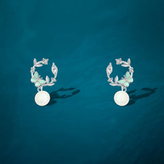Pearls Earring with Sparkling Zircon - 925 sterling silver - fathyibrahim