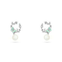 Pearls Earring with Sparkling Zircon - 925 sterling silver - fathyibrahim