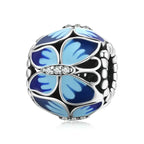 Pendant bracelet in the shape of a blue butterfly 925 sterling silver - Blue - Charms