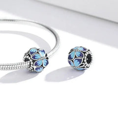 Pendant bracelet in the shape of a blue butterfly 925 sterling silver - Blue - Charms