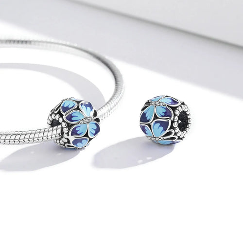 Pendant bracelet in the shape of a blue butterfly 925 sterling silver - fathyibrahim