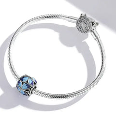 Pendant bracelet in the shape of a blue butterfly 925 sterling silver - Blue - Charms