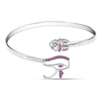 Pharaonic 925 Silver Bangle - Pink - Pink - Bracelets
