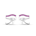 Pharaonic Eye Of Horus 925 Silver Earring - Red - Earrings