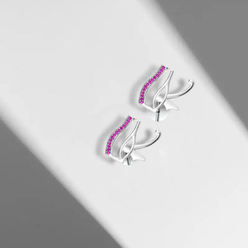 Pharaonic Eye Of Horus 925 Silver Earring - Red - Earrings