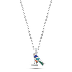 Pharaonic Horus 925 Silver Necklace - Multi Color - NECKLACES