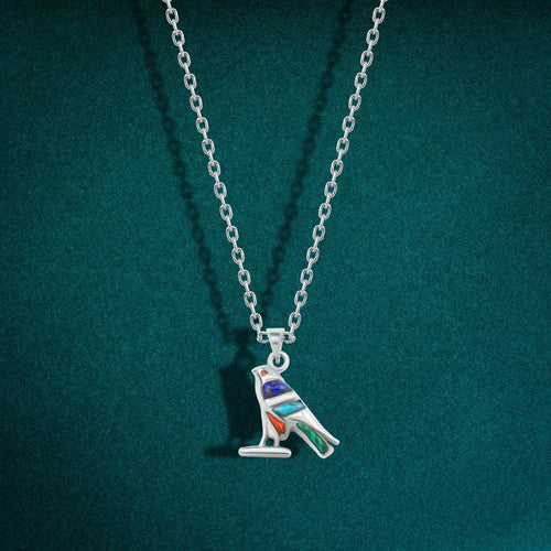 Pharaonic Horus 925 Silver Necklace - Multi Color - NECKLACES