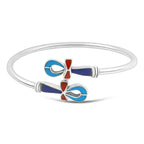 Pharaonic Key Of Life 925 Silver Bangle - Multi Color - Bangels