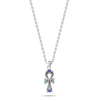 Pharaonic Key Of Life 925 Silver Necklace - Multi Color - NECKLACES