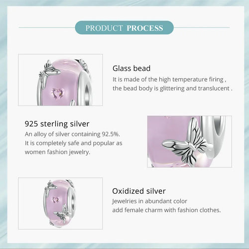 Pink Butterfly Charm - 925 sterling silver - fathyibrahim