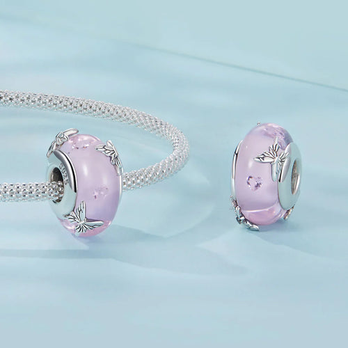 Pink Butterfly Charm - 925 sterling silver - fathyibrahim