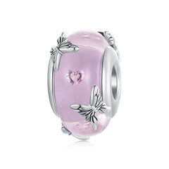 Pink Butterfly Charm - 925 sterling silver - fathyibrahim