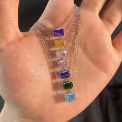 Pink Ice Crushed 925 Silver Necklace - Pink