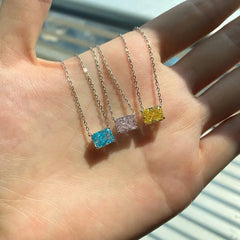 Pink Ice Crushed 925 Silver Necklace - Pink