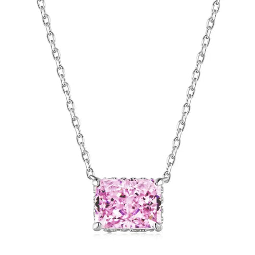 Pink Ice Crushed 925 Silver Necklace - Pink