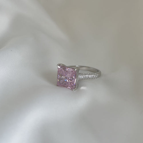 Pink Ice Crushed 925 Silver Ring - fathyibrahim
