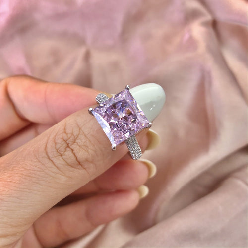 Pink Ice Crushed 925 Silver Ring - fathyibrahim