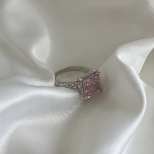 Pink Ice Crushed 925 Silver Ring - fathyibrahim