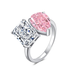 Pink Ice Crushed and zircon - 925 Silver Ring - fathyibrahim