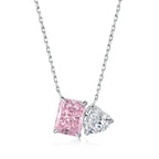 Pink Ice Crushed with Zircon 925 Silver Necklace