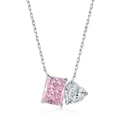 Pink Ice Crushed with Zircon 925 Silver Necklace