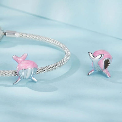 Pink Whale Charm - 925 sterling silver - fathyibrahim
