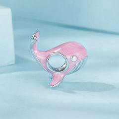 Pink Whale Charm - 925 sterling silver - fathyibrahim