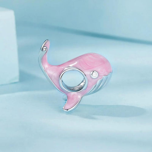 Pink Whale Charm - 925 sterling silver - fathyibrahim