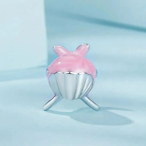 Pink Whale Charm - 925 sterling silver - Pink