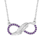 Purple infinity symbol 925 Silver necklace