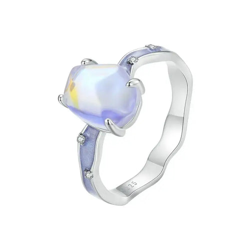 Purple Stone Aurora Ring - 925 sterling silver - Rings