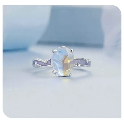 Purple Stone Aurora Ring - 925 sterling silver - Rings