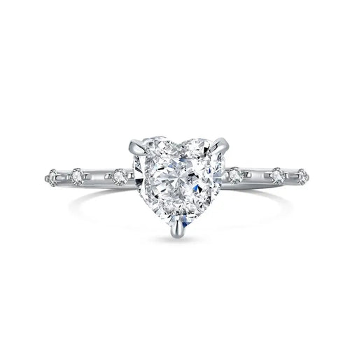 Radiant Heart - 925 Silver Ring - Transparent / 8 - Rings