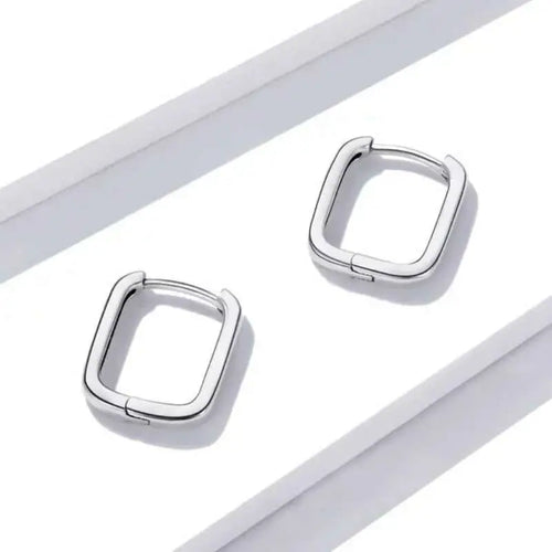 Rectangle 925 Silver Earring