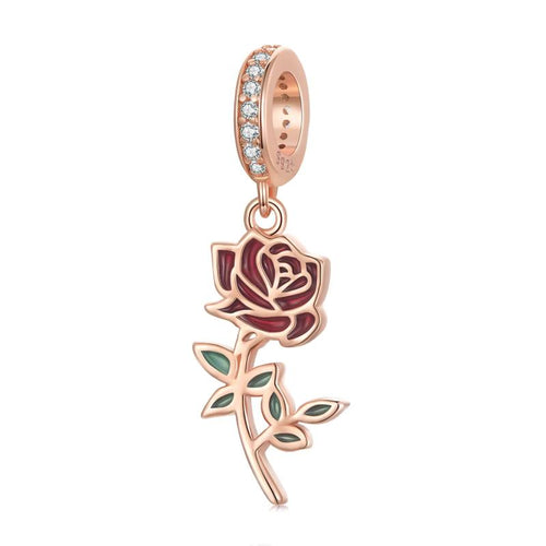 Red Rose 925 Silver Charm - fathyibrahim