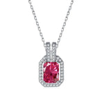 Red Zircon 925 sterling silver necklace - Red