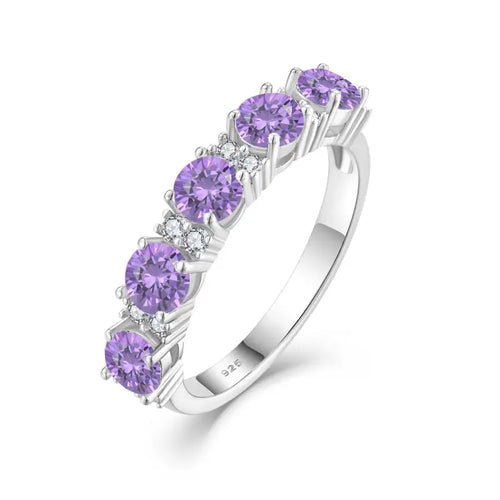 Ring With An Elegant Studded Design 925 Sterling Silver - Rings
