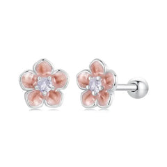 Romantic Cherry Blossom Earring - 925 sterling silver - Transparent