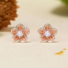 Romantic Cherry Blossom Earring - 925 sterling silver - Transparent