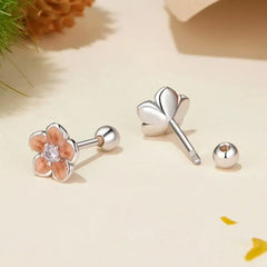 Romantic Cherry Blossom Earring - 925 sterling silver - Transparent