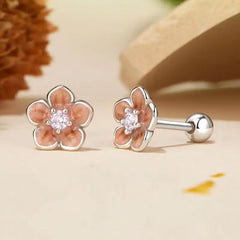 Romantic Cherry Blossom Earring - 925 sterling silver - Transparent