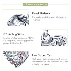 Romantic Heart 925 Silver Charm Pendant - White