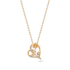Rose and Heart Necklace - 925 sterling silver