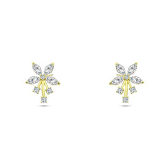 Rose Earrings Plated with Gold - 925 Sterling Silver - fathyibrahim