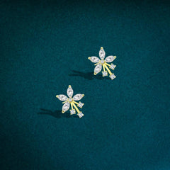 Rose Earrings Plated with Gold - 925 Sterling Silver - fathyibrahim
